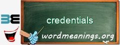 WordMeaning blackboard for credentials